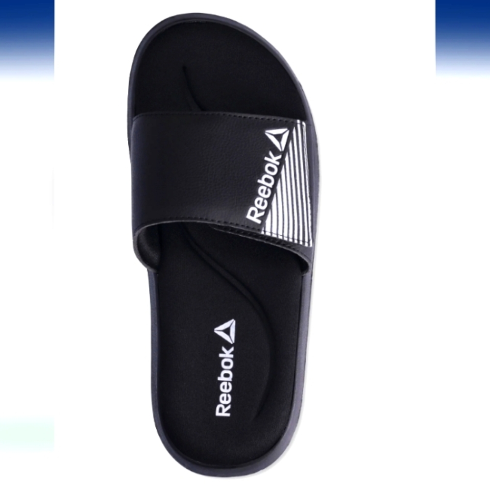Reebok Women's Performance Memory Foam Slides  Black& White  Various Sizes  NWT - Picture 3 of 12